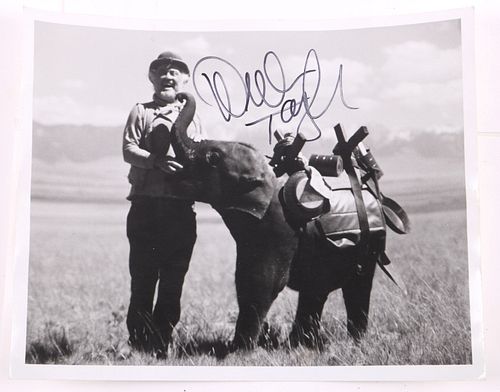 Dub Taylor & Baby Elephant Signed Original Photo