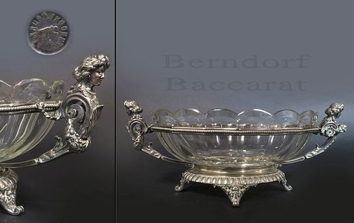 19th C. Figural Silver Plated Baccarat Crystal
