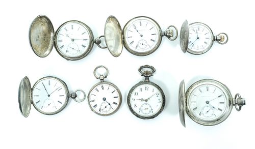 7 Silver Case Pocket Watches