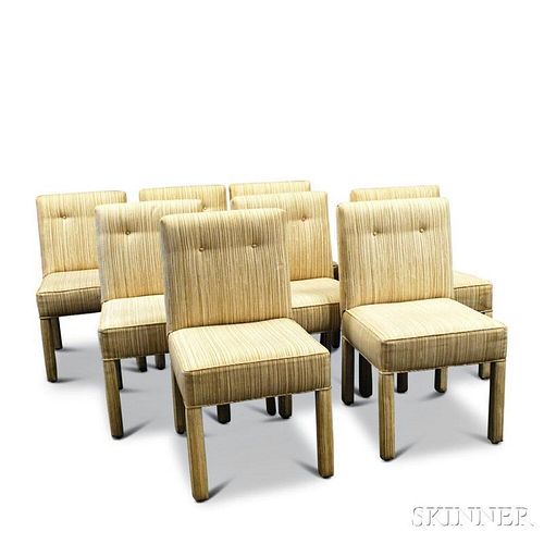 Set of Eight Contemporary Upholstered Dining Chairs