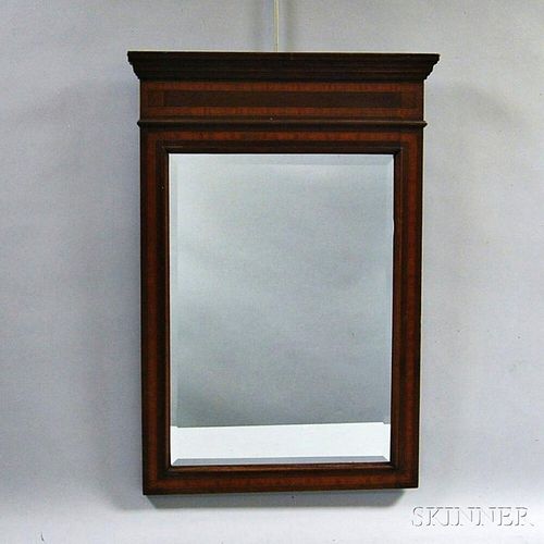 Neoclassical-style Inlaid Walnut Mirror