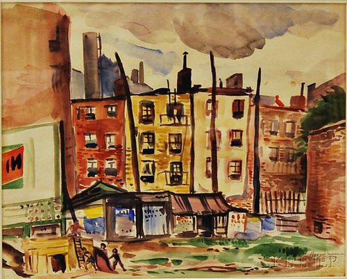 Howard Simon (New York/California, 1902-1979)       Bleeker Street.
