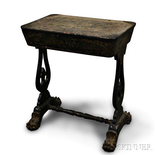 Chinese Export Lacquered Sewing Stand