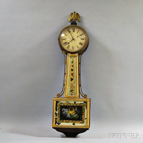 Gilt-front Patent Timepiece or "Banjo" Clock