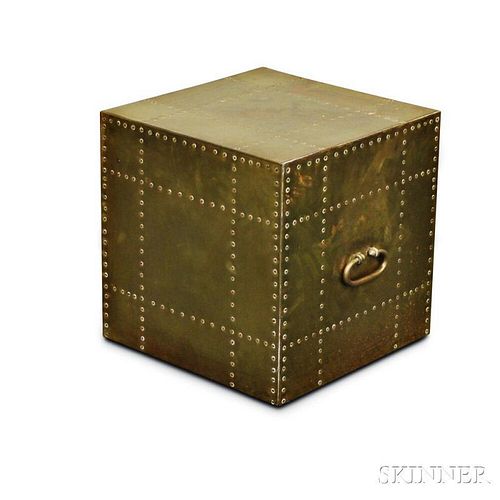 Brass-clad Cube Table