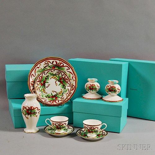 Eleven Pieces of Tiffany & Co. Holiday Porcelain