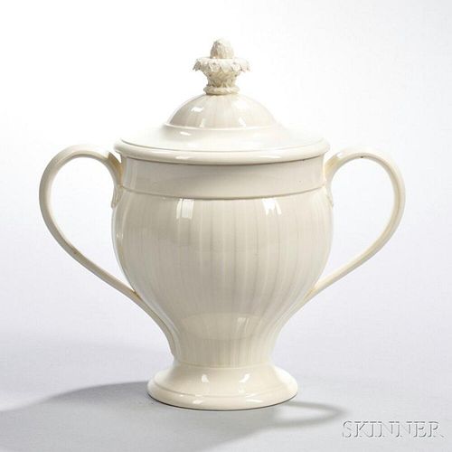 Wedgwood Queen's Ware Two-handled Vase and Cover