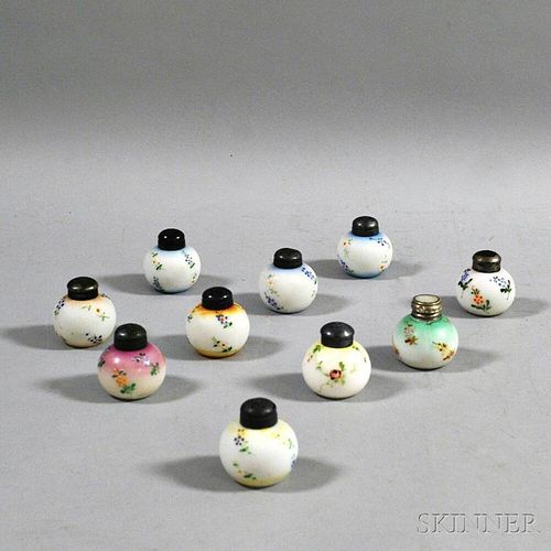 Ten Mount Washington Glass Little Apple Salt Shakers