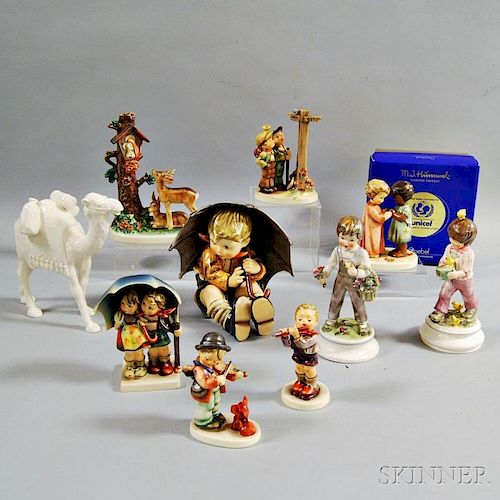 Ten Ceramic Hummel Figures