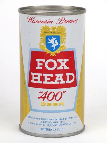 1968 Fox Head "400" Beer 12oz 65-33 Lacrosse, Wisconsin
