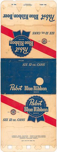 1962 Pabst Blue Ribbon Beer Six Pack Can Carrier Milwaukee, Wisconsin