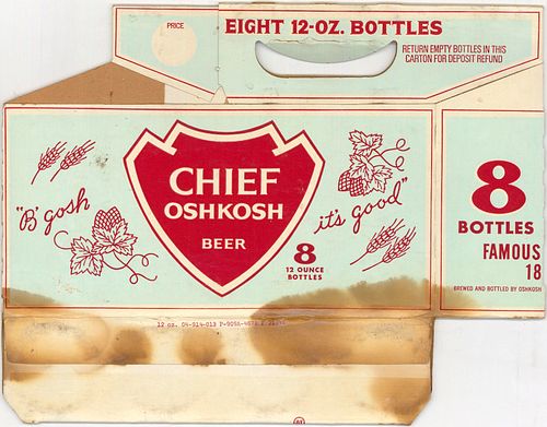 1963 Chief Oshkosh Beer Oshkosh, Wisconsin