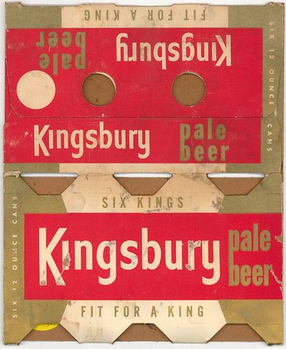 1955 Kingsbury Beer Six Pack Can Carrier Sheboygan, Wisconsin