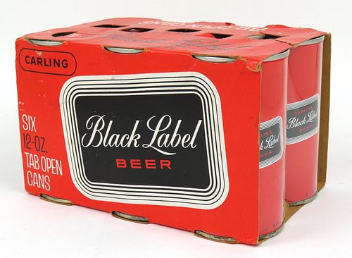 1964 Black Label Beer (U-tab Tops) Six Pack Can Carrier Tacoma, Washington