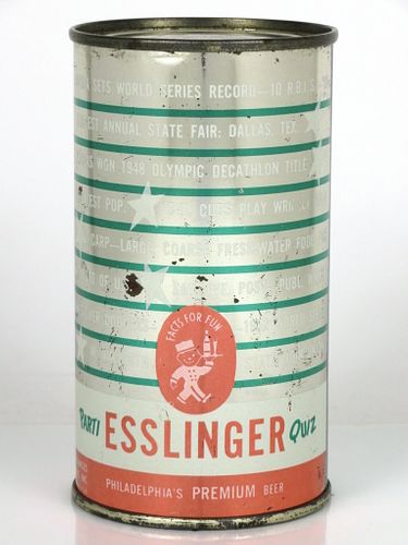 1962 Esslinger Parti Quiz Beer 12oz 60-36.1 Philadelphia, Pennsylvania