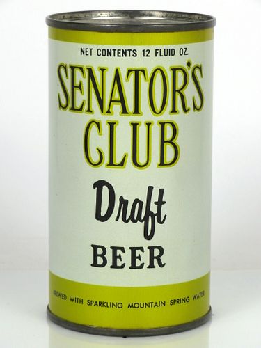 1968 Senator's Club Draft Beer 12oz 132-24 Shenandoah, Pennsylvania