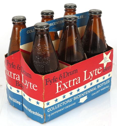 1976 Fyfe & Drum Extra Lyte Beer 6 Pack Bicentennial Bottle Carrier Rochester, New York