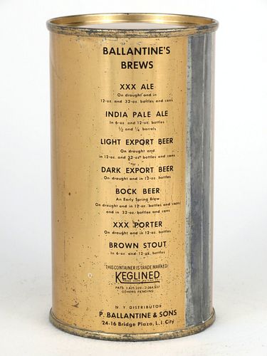 1939 Ballantine's Export Light Beer 12oz No Ref. Newark, New Jersey