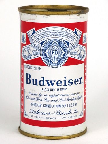 1958 Budweiser Lager Beer 12oz 44-33 Newark, New Jersey
