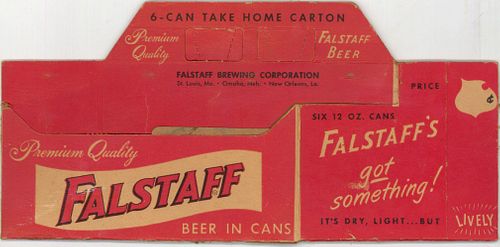 1947 Falstaff Beer Six Pack Cone Top Can Carrier Saint Louis, Missouri