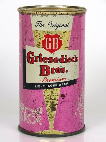 1956 Griesedieck Bros. Light Lager Beer (Tulip Pink) 12oz 76-19 Saint Louis, Missouri