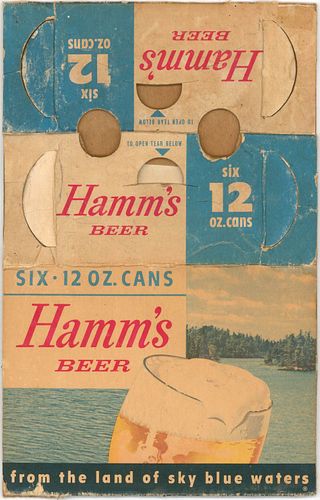 1958 Hamm's Beer Six Pack Can Carrier Saint Paul, Minnesota