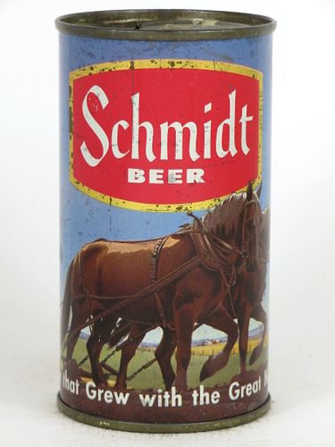 1954 Schmidt Beer "Plow Horses" 12oz 130-22.1 Saint Paul, Minnesota