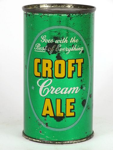 1954 Croft Cream Ale-Silver Label-CLEAN !! 12oz 52-26 Boston, Massachusetts