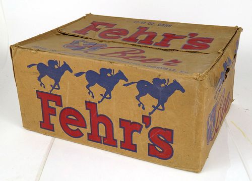 1946 Fehr's Beer 12-pack 12oz Crowntainer Box Louisville, Kentucky