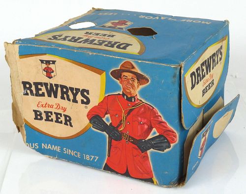 1958 Drewrys Extra Dry Beer 6 pack Six Pack Can Carrier 57-05 South Bend, Indiana