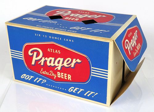 1955 Atlas Prager Beer Six Pack 12oz 32-27 Chicago, Illinois