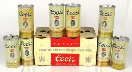 1962 Coors Buffet Beer (7oz cans) Eight Pack Can Carrier Golden, Colorado