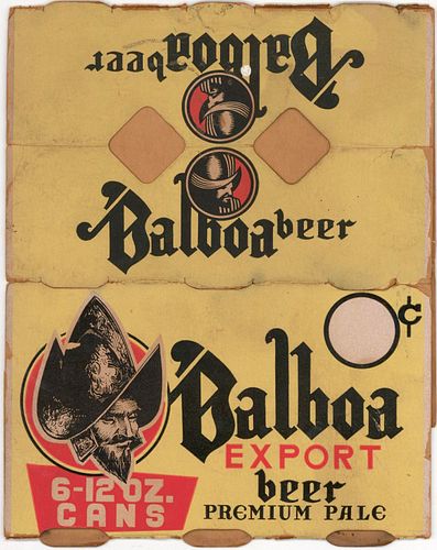 1956 Balboa Export Beer Six Pack Can Carrier Los Angeles, California
