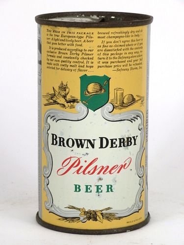 1940 Brown Derby Pilsner Beer 12oz OI-135 Los Angeles, California