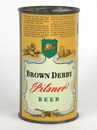 1940 Brown Derby Pilsener Beer 12oz OI-136 San Francisco, California