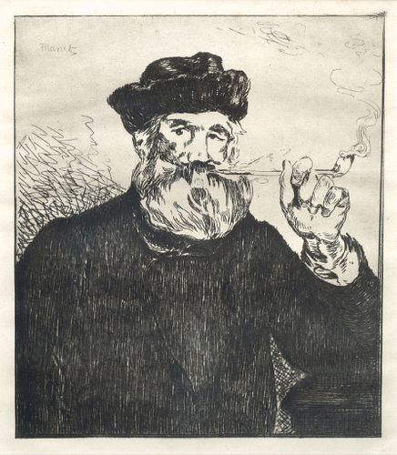 Édouard Manet, Fr. 1832-1883, Le Fuemer (The Smoker), Etching, framed under glass