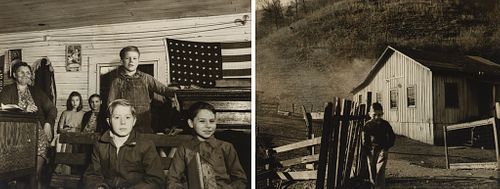 Arthur Leipzig, Am. 1918-2014, Two Photographs: 1] "Mine Town School, Three Forks, West VA" 1948 2] "Three Forks W. VA., Mine Town School" 1948, 1-2] 