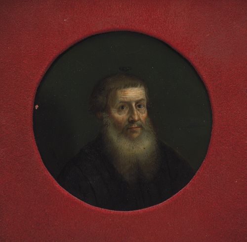 16th/17th Century European School,  , Portrait Miniature of a Bearded Man, Oil on copper, framed