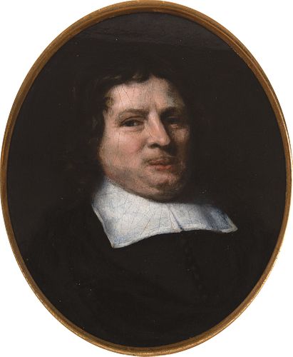 17th Century Dutch School,  , Portrait Miniature of a Man, Oil on panel, framed