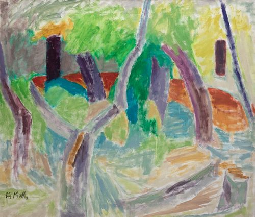 Karl Knaths, Am. 1891-1971, "Woodland" 1962, Oil on canvas, framed