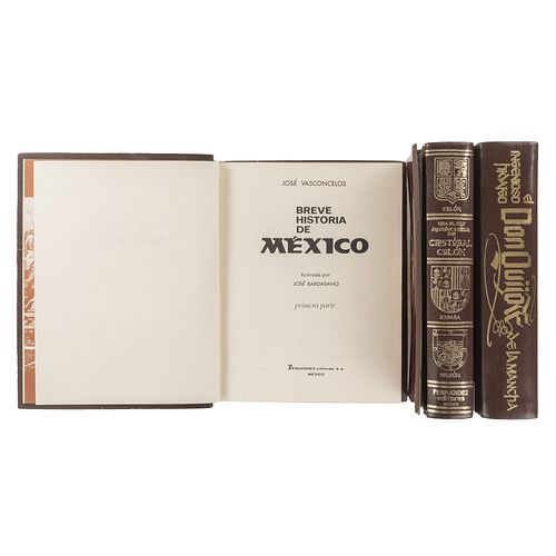 El Ingenioso Hidalgo Don Quijote de la Mancha / Don Cristóbal Colón / Breve Historia de México. Pzs: 3.
