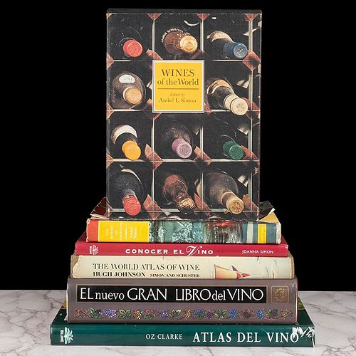 Libros sobre Vinos. Wines of the World / The History of Champagne / The World Atlas of Wine. Piezas: 6.