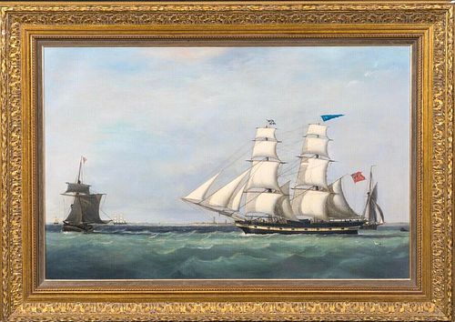 ROYAL NAVY FRIGATE OIL PAINTING