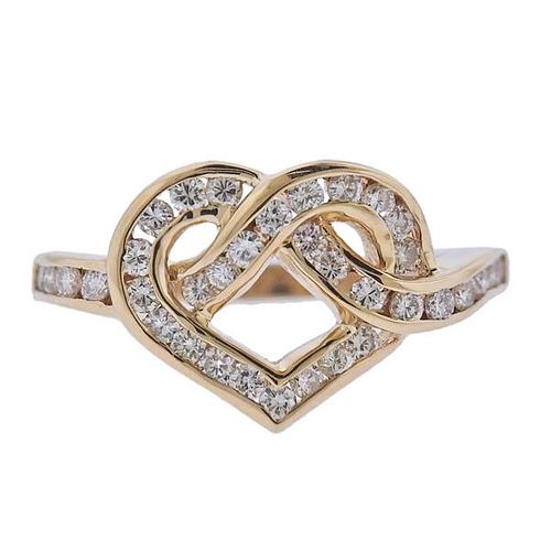 18k Gold Diamond Heart Ring