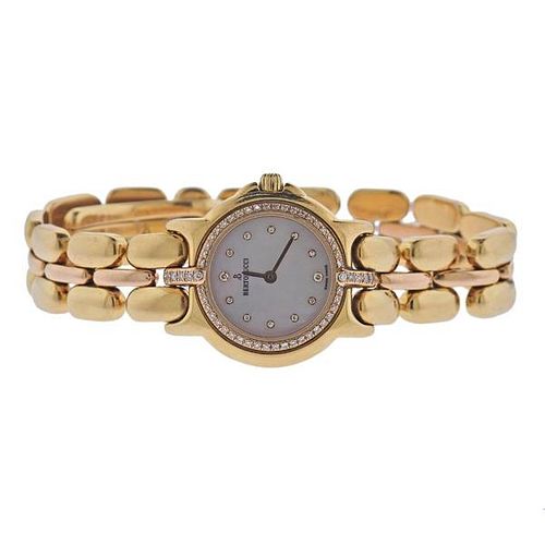 Bertolucci 18k Gold Diamond MOP Watch 