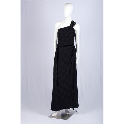 Carolina Herrera Black Sleeveless Silk Evening Gown