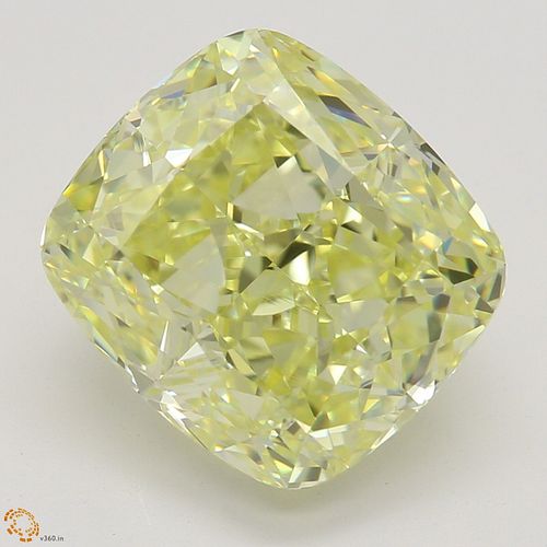 4.04 ct, Natural Fancy Yellow Even Color, VVS2, Cushion cut Diamond (GIA Graded), Appraised Value: $164,000 