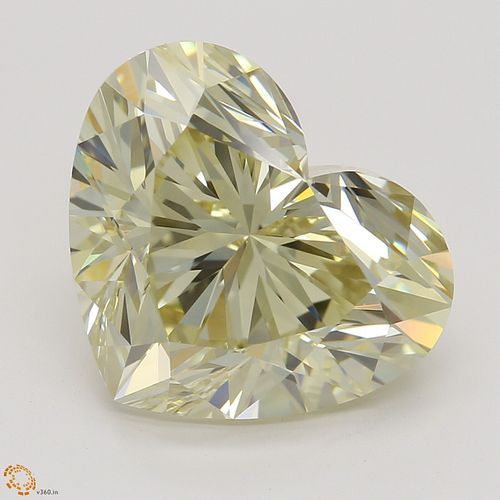 5.02 ct, Natural Fancy Light Brownish Yellow Even Color, VS1, Heart cut Diamond (GIA Graded), Appraised Value: $113,900 