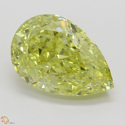 3.14 ct, Natural Fancy Intense Yellow Even Color, VS2, Pear cut Diamond (GIA Graded), Appraised Value: $194,600 