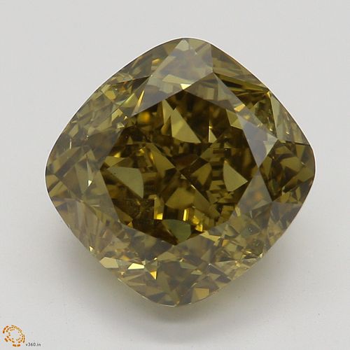 3.01 ct, Natural Fancy Deep Brown Yellow Even Color, SI1, Cushion cut Diamond (GIA Graded), Appraised Value: $34,300 